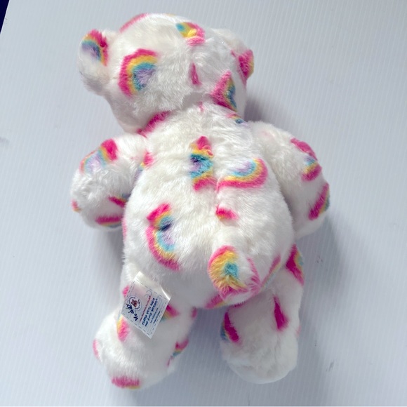 Build A Bear White Teddy Bear With Rainbows Summer Season Of Hugs Rainbow Plush - Picture 8 of 13